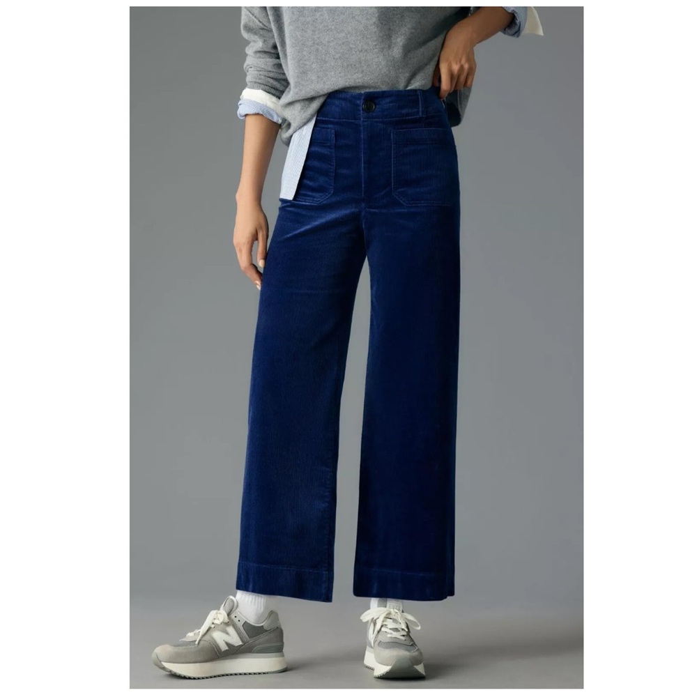 Anthropologie Cropped Wide-leg Corduroy Pants